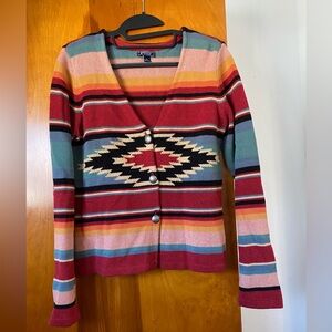 American Living Multicolored Striped Cardigan